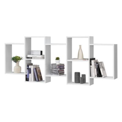 Meuble Mural Jessheim 161 x 18 x 65 cm Blanc Mat Laqué en.casa