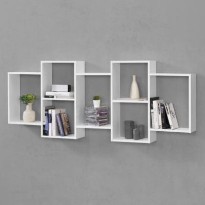 Meuble Mural Jessheim 161 x 18 x 65 cm Blanc Mat Laqué en.casa
