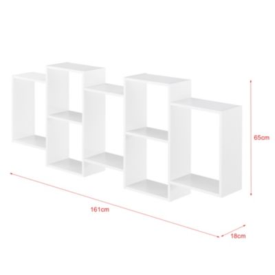 Meuble Mural Jessheim 161 x 18 x 65 cm Blanc Mat Laqué en.casa