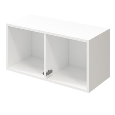 Meuble de rangement sur pieds portes battantes effet chêne et blanc  GoodHome Atomia H. 123,5 x L. 75 x P. 37 cm