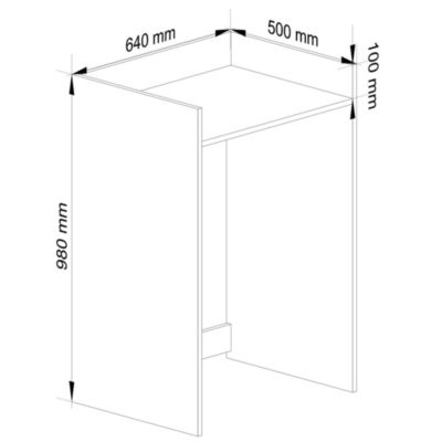 Meuble pour lave-linge AKORD FIN Noir 64 cm 1 étagère 64x50x98 cm