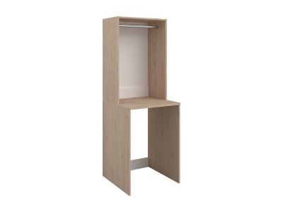 Meuble pour machine à laver avec penderie - Naturel clair - L65 x H184 cm - ERKANO