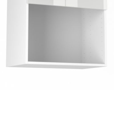 Meuble micro-ondes pour cuisine - tiroir, 3 portes, niche - dim. 90L x 40l  x 82H cm - MDF blanc