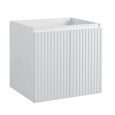 Meuble Prémonté sous vasque Blanc 2 portes strié 60CM LINEA - bain-bain