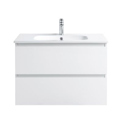 Meuble Prémonté sous vasque Blanc 80Cm SAYA - bain-bain