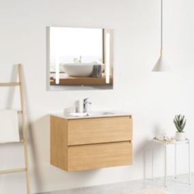 Meuble Prémonté sous vasque Bois 80Cm SAYA - bain-bain