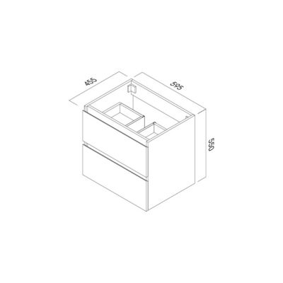Meuble Prémonté sous vasque Bois/Noir 60Cm MITIS - bain-bain