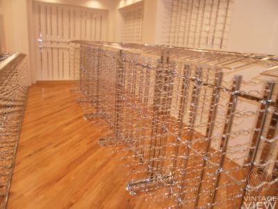 Meuble Range Bouteille Caviste. Îlot de vente 1.14m. Kit de Supports pour 360 bouteilles. Noir mat avec 1 extension
