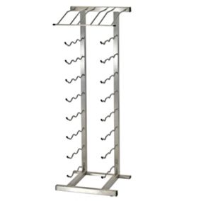 Meuble Range Bouteille Caviste. Îlot point de vente (27 Bouteilles) nickel