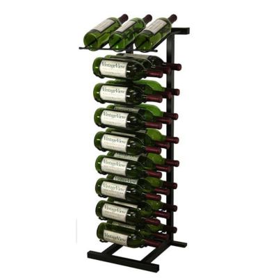 Meuble Range Bouteille Caviste. Îlot point de vente (27 Bouteilles) noir
