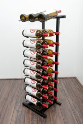 Meuble Range Bouteille Caviste. Îlot point de vente (27 Bouteilles) noir