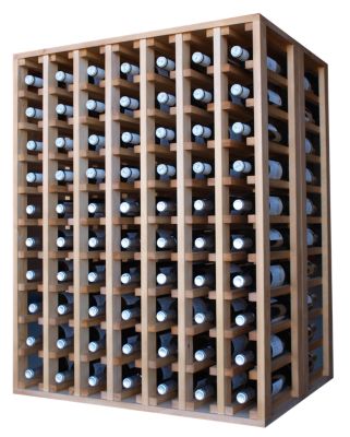 Meuble Range Bouteille de vin Série Godello double en Pin Clair 140 bouteilles