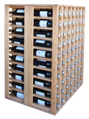 Meuble Range Bouteille de vin Série Godello double en Pin Clair 140 bouteilles