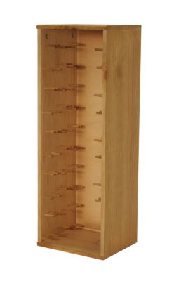 Meuble Range Bouteille de vin Série Godello en Chêne massif 30 bouteilles étiquettes devant