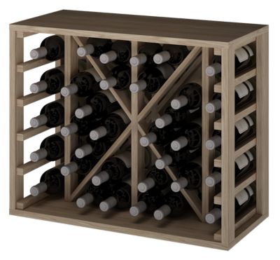 Meuble Range Bouteille de vin Série Godello en Chêne massif 34 bouteilles diamant