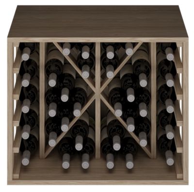 Meuble Range Bouteille de vin Série Godello en Chêne massif 34 bouteilles diamant