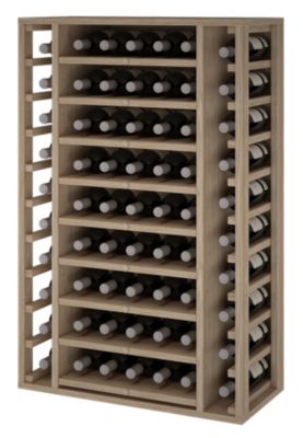 Meuble Range Bouteille de vin Série Godello en Chêne massif 65 bouteilles avec cubicules horizontaux
