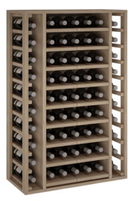 Meuble Range Bouteille de vin Série Godello en Chêne massif 65 bouteilles avec cubicules horizontaux