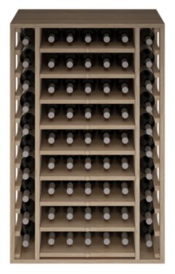 Meuble Range Bouteille de vin Série Godello en Chêne massif 65 bouteilles avec cubicules horizontaux