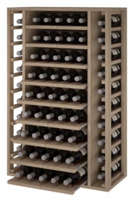 Meuble Range Bouteille de vin Série Godello en Chêne massif 65 bouteilles avec cubicules horizontaux