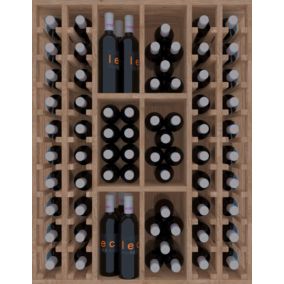 Meuble Range Bouteille de vin Série Godello en Chêne massif 76 bouteilles colonnes et cubicules