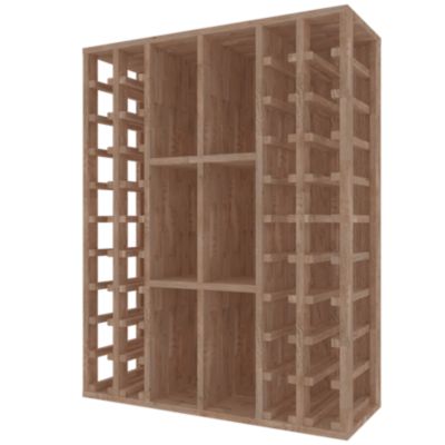 Meuble Range Bouteille de vin Série Godello en Chêne massif 76 bouteilles colonnes et cubicules