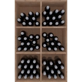 Meuble Range Bouteille de vin Série Godello en Chêne massif armoire 6 cubes