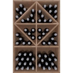 Meuble Range Bouteille de vin Série Godello en Chêne massif armoire cubes et diamant