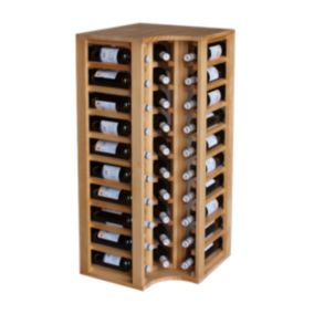 Meuble Range Bouteille de vin Série Godello en Chêne massif coin 40 bouteilles