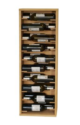 Meuble Range Bouteille de vin Série Godello en Pin Clair 20 bouteilles étiquettes devant