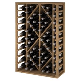 Meuble Range Bouteille de vin Série Godello en Pin Clair 69 bouteilles diamant