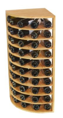 Meuble Range Bouteille de vin Série Godello en Pin Clair coin 50 bouteilles