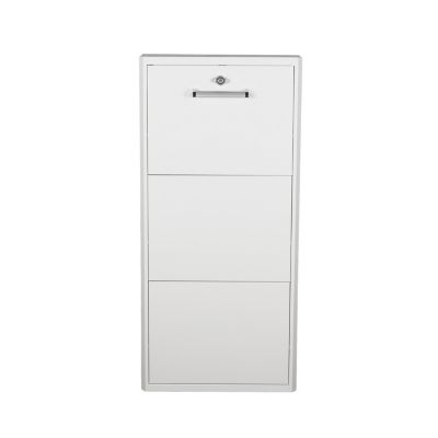 Meuble Range Chaussures avec Serrure de Verrouillage en Métal  Capacité 6 Paires Blanc LPP 112