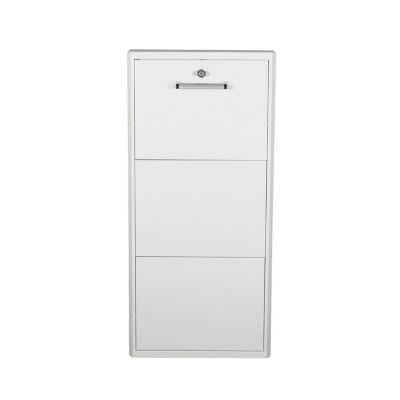 Meuble Range Chaussures avec Serrure de Verrouillage en Métal  Capacité 6 Paires Blanc LPP 112