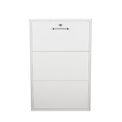 Meuble Range Chaussures avec Serrure de Verrouillage en Métal  Capacité 9 Paires Blanc  LPP 115