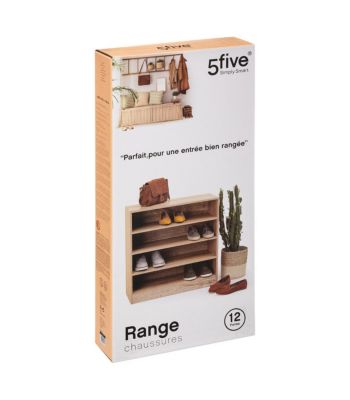 Meuble range-chaussures x12 Effet bois naturel - 5Five