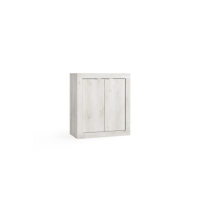 Meuble rangement 2 portes 2 étagères, collection CISA. Coloris chêne gris
