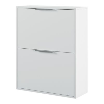 Meuble rangement chaussures 2 niveaux blanc Pyrus l. 65 x H. 81 x P. 24,8 cm