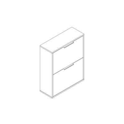 Meuble rangement chaussures 2 niveaux blanc Pyrus l. 65 x H. 81 x P. 24,8 cm