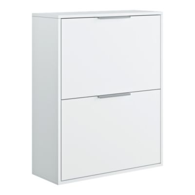 Meuble rangement chaussures 2 niveaux blanc Pyrus l. 65 x H. 81 x P. 24,8 cm