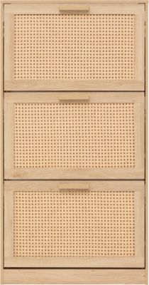 Meuble rangement chaussures 3 niveaux effet cannage l. 60 x H. 113 x P. 24 cm 5five Simply Smart