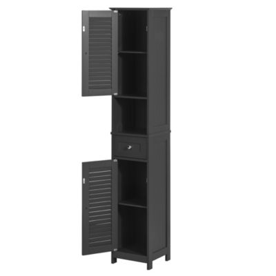 Meuble Rangement Salle de Bain Armoire Haute Meuble Colonne, FRG236-DG, SoBuy