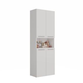 Meuble salle de bain, 174 x 30 x 60 cm, blanc mat