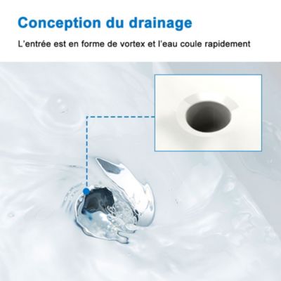 Meuble salle de bain 2 tiroirs avec lavabo et miroir encadré-Blanc l.100 x W.46 x H.52 cm