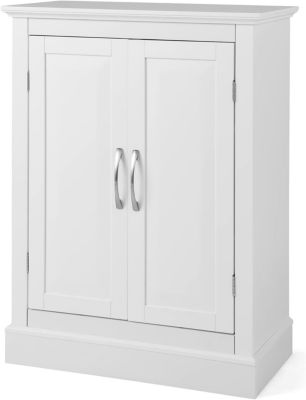 Meuble Salle de Bain avec Portes étagères Armoire de Rangement avec Dispositif AntiBasculement blanc