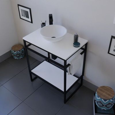 Meuble salle de bain avec vasque à poser STRUCTURA 70 cm- Blanc
