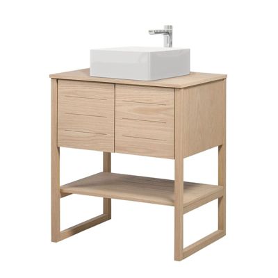 Meuble salle de bain Chêne    70 cm ATOLL + Vasque carrée 36 cm