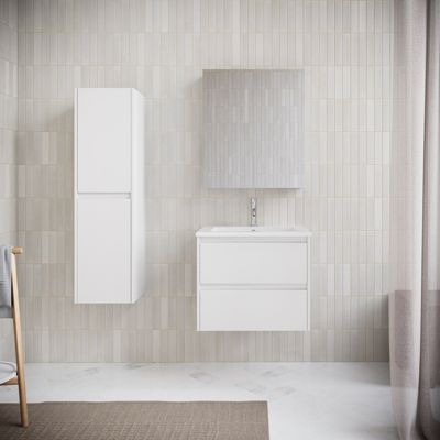 Meuble salle de bain design simple vasque FORTINA largeur 60 cm blanc