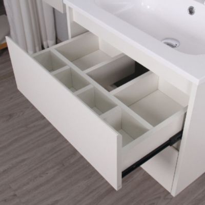 Meuble salle de bain design simple vasque FORTINA largeur 60 cm blanc