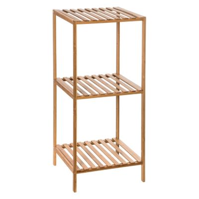 Meuble salle de bain en bambou - Etagères ajustables - 35 x H. 77,5 cm - Marron